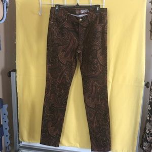 NY&C Paisley Jeans, Sits at Lower Waist, Size:  6